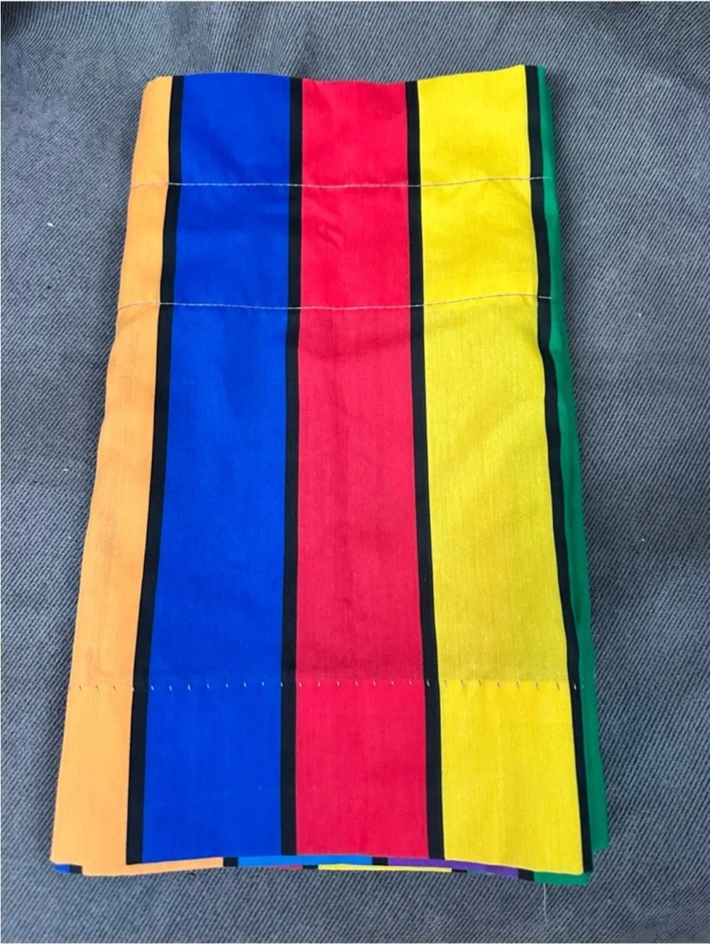 Vintage 80s Mickeys stuff Mickey Mouse striped window valance